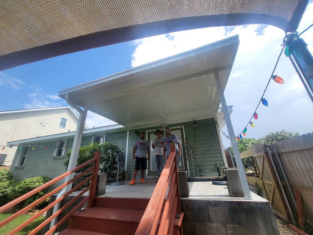 Patio cover over a raised porch
