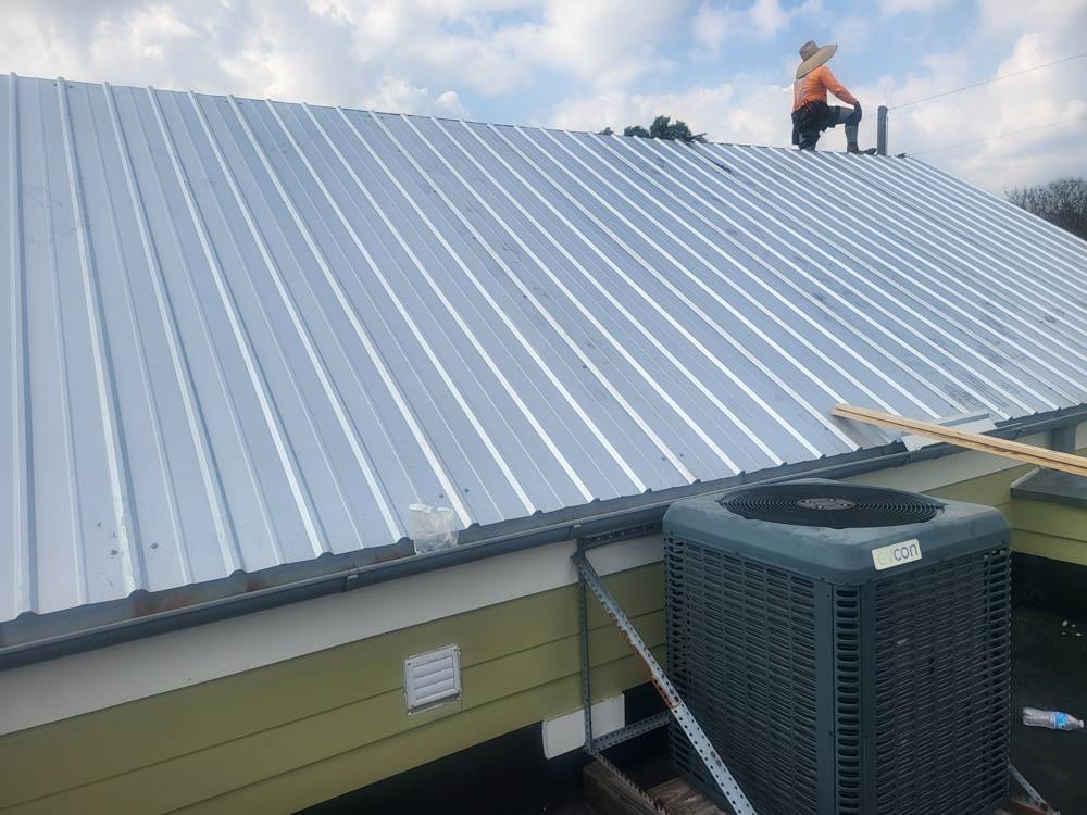 Finished galvalume metal roof